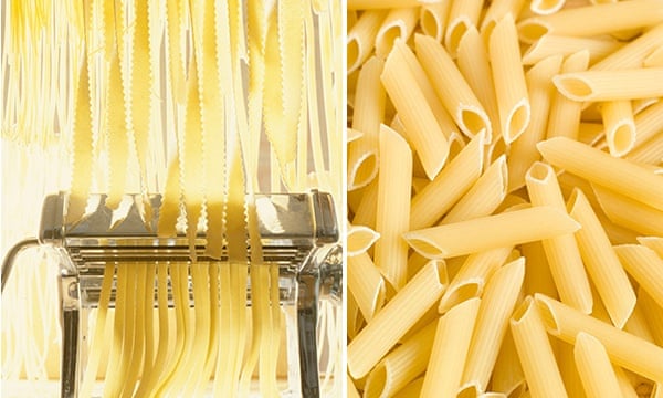Fresh and dried pasta.