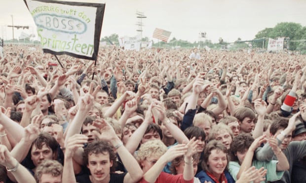 An estimated crowd of 150,000 watched Bruce Springsteen perform at East Berlin’s Weißensee cycling track on 19 July, 1988.