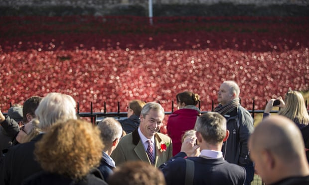 Ukip leader Nigel Farage speaks to members of the public at the Tower of London