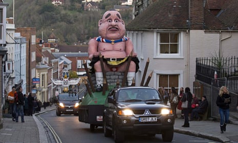 An effigy of Scottish National party leader Alex Salmond in Lewes