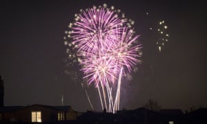 Fireworks are seen over South West London