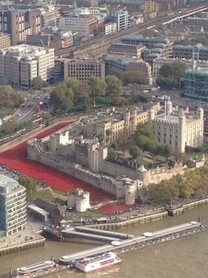 Birds eye view A sea of poppies - view from the shard