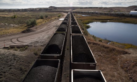Everyday about 21 trains filled with coal leave Peabody's North Antelope Rochelle Mine in Wyoming, which is one of the biggest surface mines in the world.