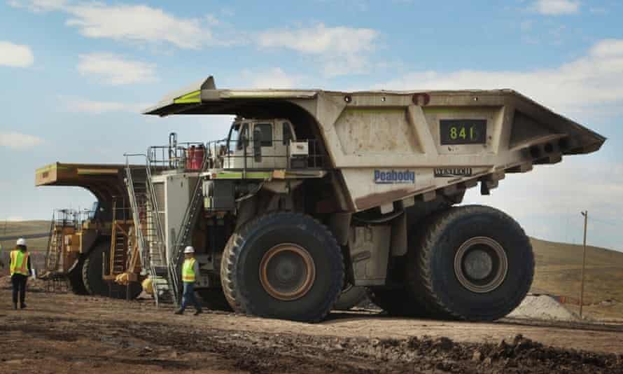 A truck That can holds more than 440 tons of coal at Peabody Energy North Antelope Rochelle coalmine, north of Douglas, Wyoming, US, October 2014