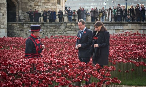 The prime minister David Cameron and his wife, Samantha, at the Tower of London