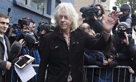 Bob Geldof arrives to record the new Band Aid 30 Single