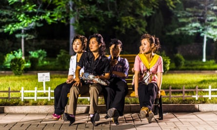 Women in the Kaeson youth park in Pyongyang.