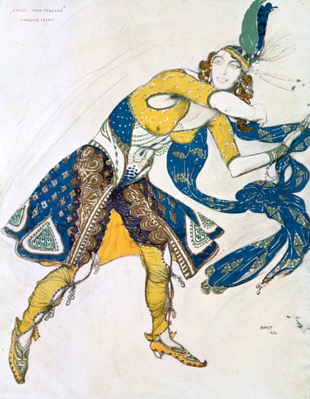 'Indian Dance' (La Marquise de Casati), 1912. Published in L'Art Decoratif de Leon Bakst.