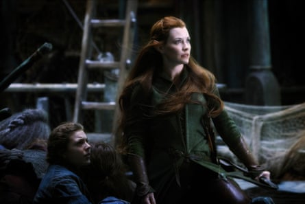 Evangeline Lilly as Tauriel in The Hobbit: The Battle of the Five Armies