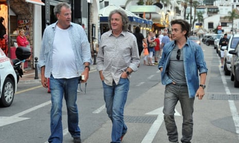Jeremy Clarkson, James May and Richard Hammond filming Top Gear in a foreign country.
