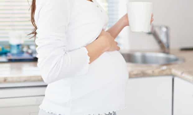 Pregnant woman hot drink