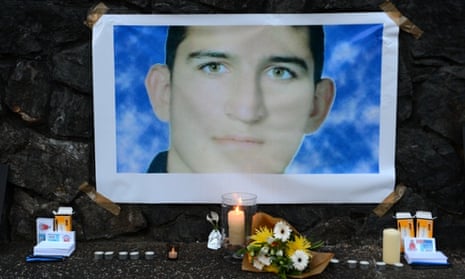 A shrine for Reza Barati at during a candlelight vigil in support of asylum seekers