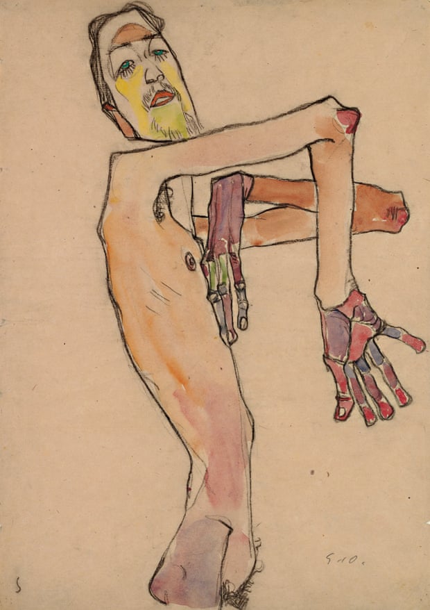Nude with Crossed Arms, 1910, by Egon Schiele