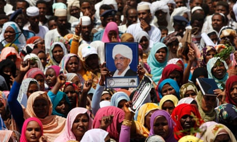 Supporters of Sudan's president Omar Hassan al-Bashir.