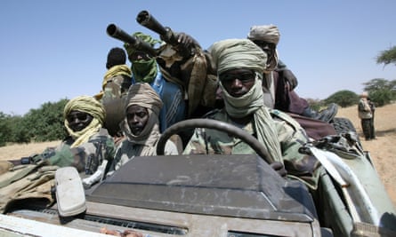 Rebel fighters of the Sudanese Justice and Equality Movement in north-west Darfur. Sudan
