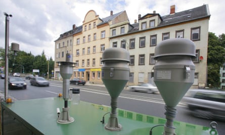An air quality measurement station in Chemnitz, Saxony, Germany.