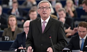 EU commission chief Jean-Claude Juncker speaks at the European Parliament in Strasbourg.