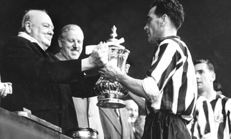 Winston Churchill awards the FA Cup