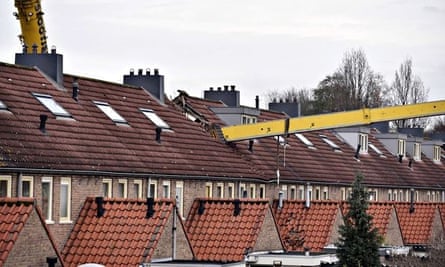 Crane falls on house in Netherlands
