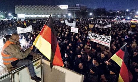 Pegida demonstration in Dresden, Germany