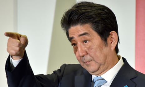 Shinzo Abe has restate his aim of watering down Japan's pacifist constitution.