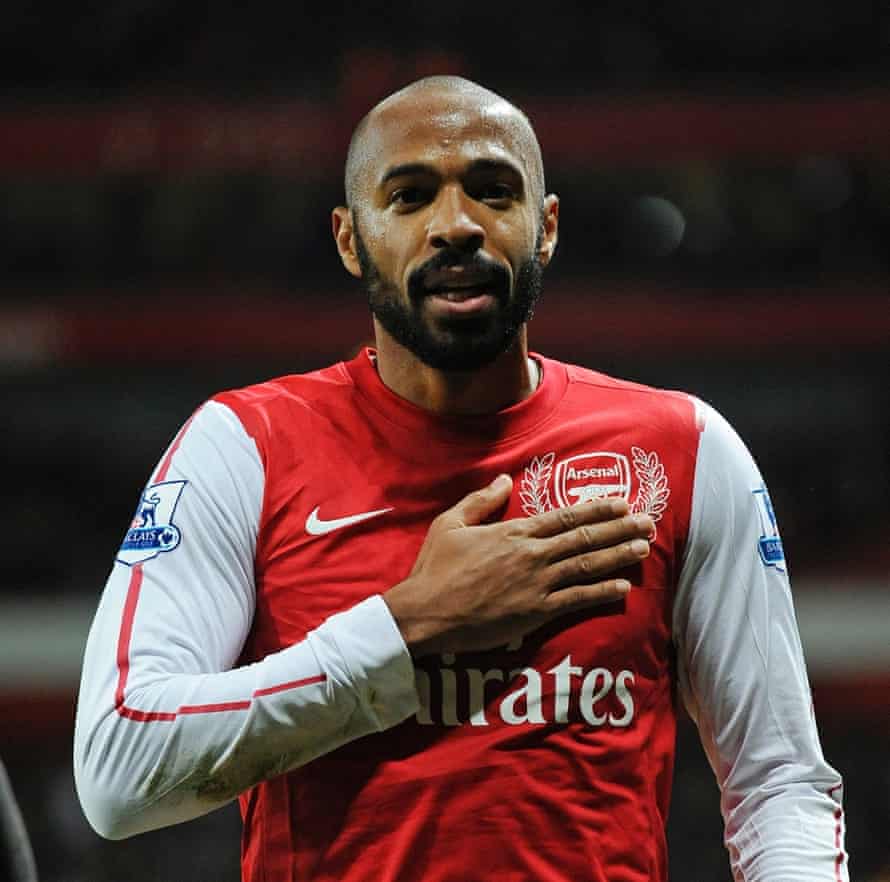 Thierry Henry with his trademark shaved head