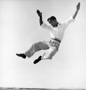Sammy Davis, Jr. dancing on a Hollywood rooftop, 1947