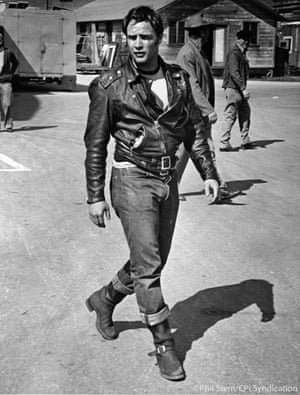 Marlon Brando during the filming of The Wild One, 1954