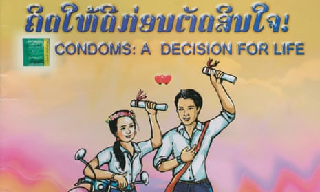 The cover of a comic book distributed to health centres and schools in Laos.