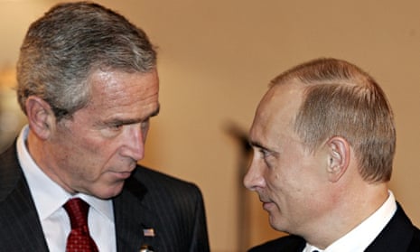 George W Bush looks into Putin's eyes