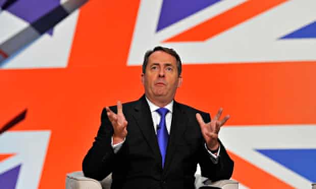 Liam Fox speaks at the Conservative party conference in 2010 