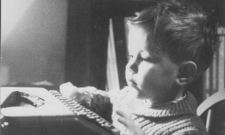 Nick Barlay at his father's typewriter.