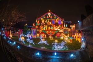 Christmas lights in Bristol where the Brailsford family decorate their home for charity