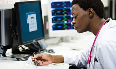 Doctor reviewing medical chart
