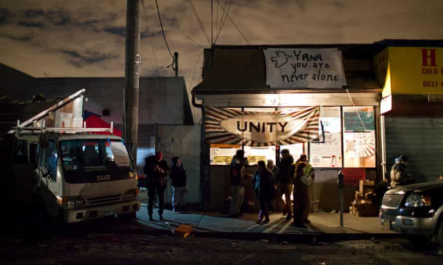 An Occupy Sandy outreach centre in the Rockaway Park neighbourhood of New York.