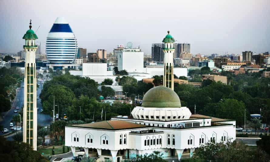 A view of Khartoum, with Gaddafi's egg-like Corinthia in the background.
