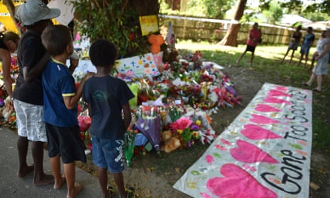 A memorial in Cairns to the eight children found dead.