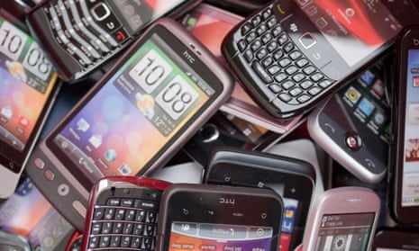 Pile of smartphones HTC