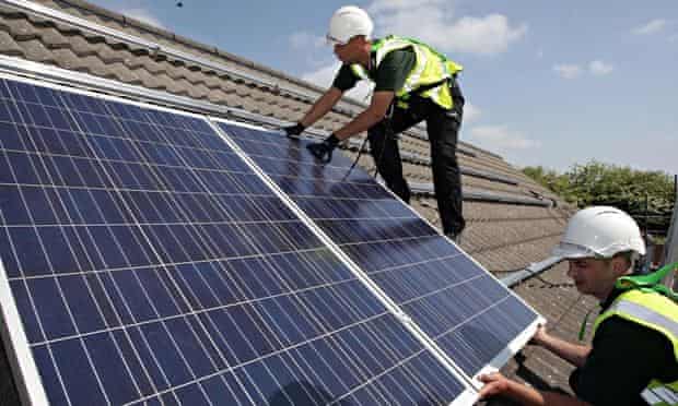 Green quantitative easing could fund the installation of solar panels on buildings across the country.