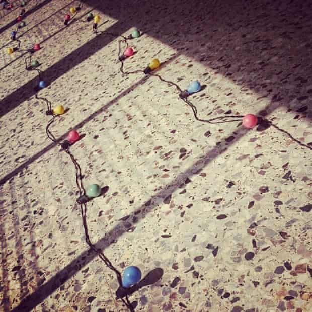 Christmas lights on the floor in the corridor of the Temple of Justice, #Monrovia #Liberia.