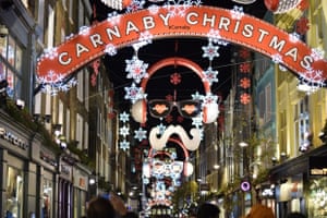Christmas lights at Carnaby Street, London.