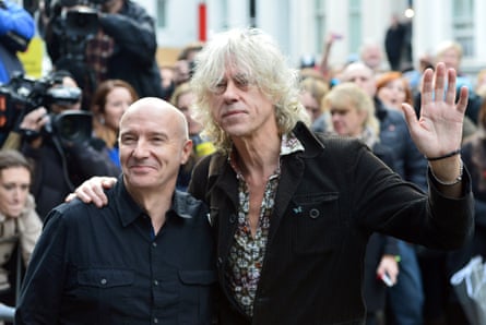 Midge Ure (left) and Bob Geldof arriving for the recording of the Band Aid 30 single at Sarm Studios in Notting Hill.