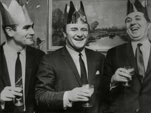 Arthur Cox, Tommy Docherty and Doug Ellis seem to be enjoying themselves at the 1969 Aston Villa Christmas Party