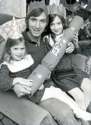 West Ham captain Billy Bonds gets into the Christmas spirit at home with daughters Katie (4), left, and Claire (9)