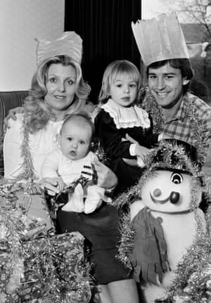 Manchester United and England captain Bryan Robson celebrating Christmasin 1982 with his wife Denise and two daughters, Charlotte (left) and Claire