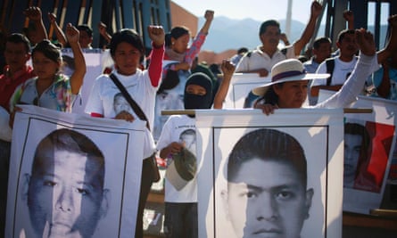 Relatives of 43 missing students in Mexico  demonstrate 