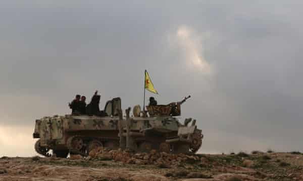 YPG fighters in Syria near Mt Sinjar