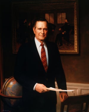 Official portrait of President George HW Bush by Herbert E Abrams
