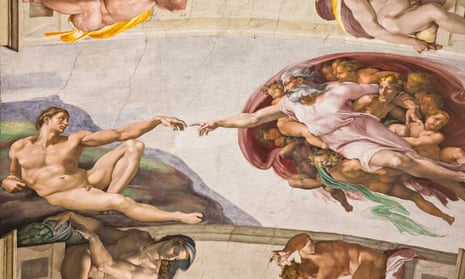 Sistine Chapel: hand of God and creation of man