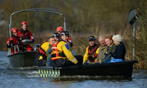 Prince Charles visits the flooded village of Muchelney, Somerset.